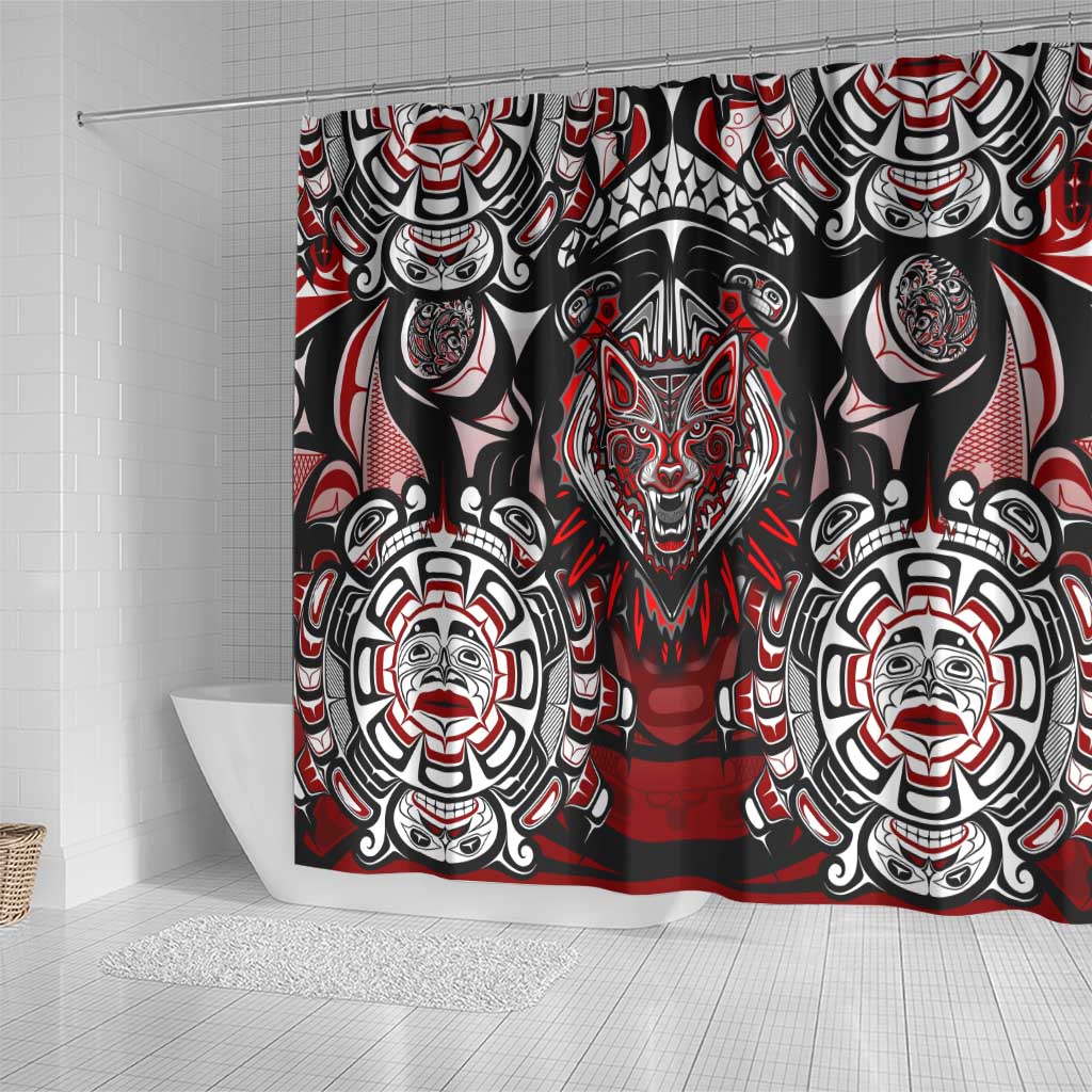 Haida Wolf Shower Curtain Canada Indigenous Art DT02