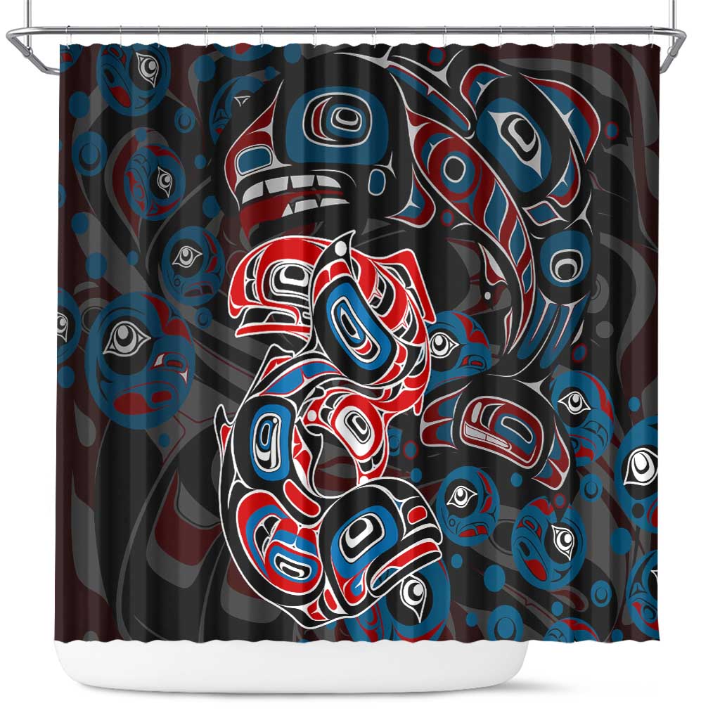 Haida Native Art Fish Shower Curtain Canada Indigenous Art DT02