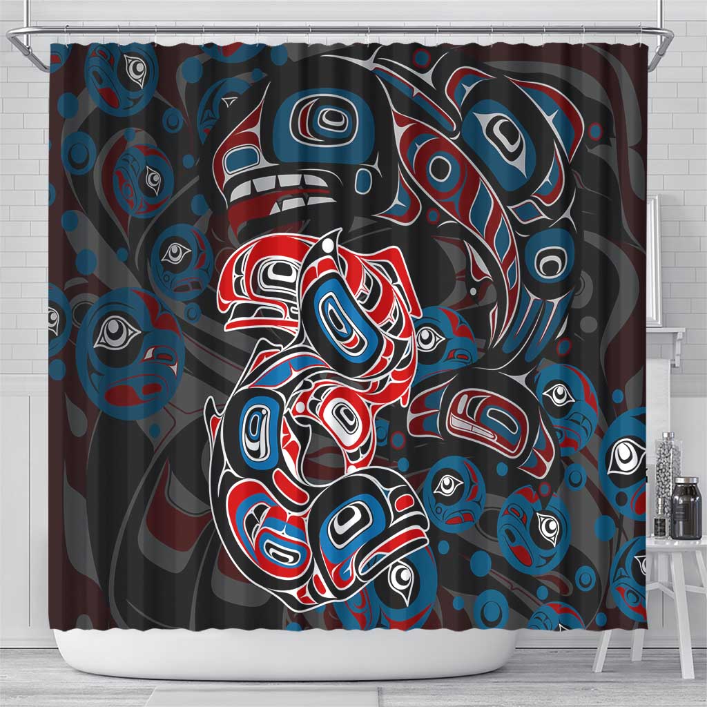 Haida Native Art Fish Shower Curtain Canada Indigenous Art DT02