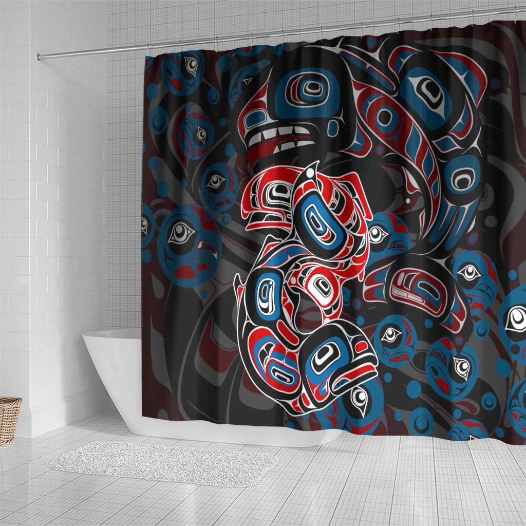 Haida Native Art Fish Shower Curtain Canada Indigenous Art DT02