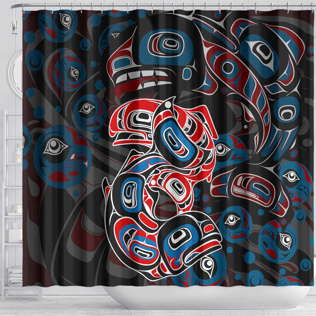 Haida Native Art Fish Shower Curtain Canada Indigenous Art DT02