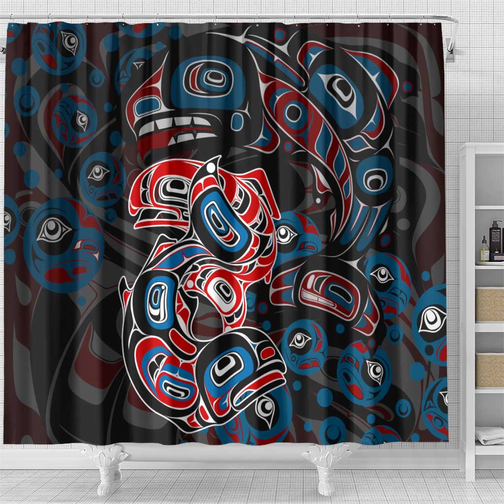 Haida Native Art Fish Shower Curtain Canada Indigenous Art DT02