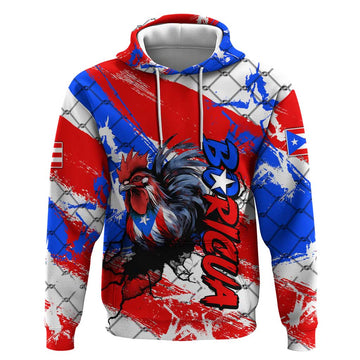 Boricua Pride Rooster Flag Puerto Rico Hoodie DT02
