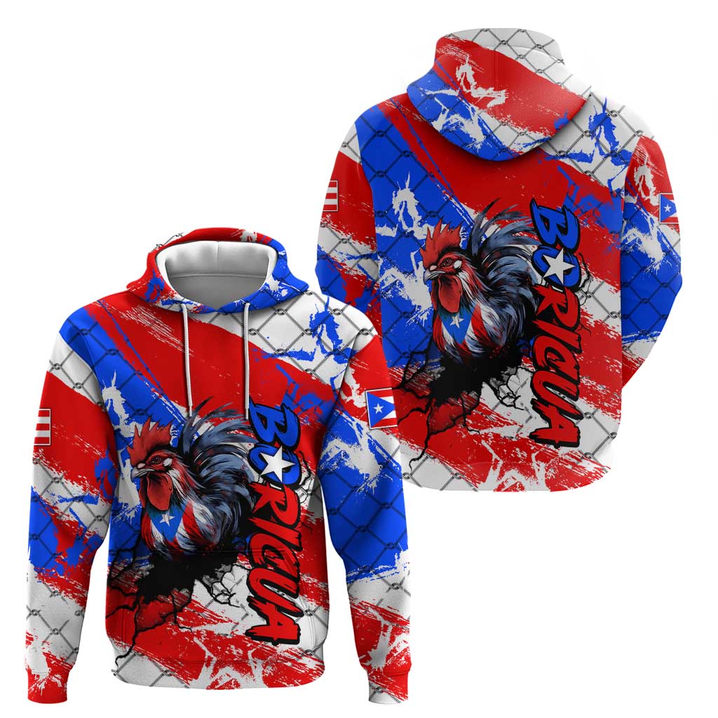 Boricua Pride Rooster Flag Puerto Rico Hoodie DT02