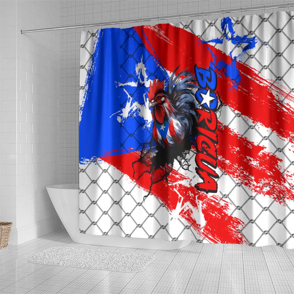 Boricua Pride Rooster Flag Puerto Rico Shower Curtain DT02