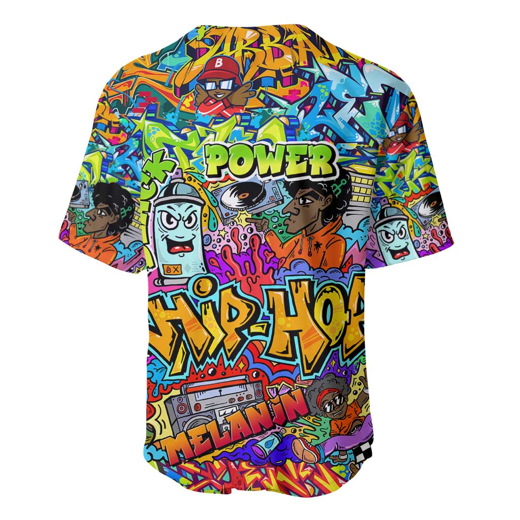 Hip Hop Graffiti Art Baseball Jersey Black Power DT02