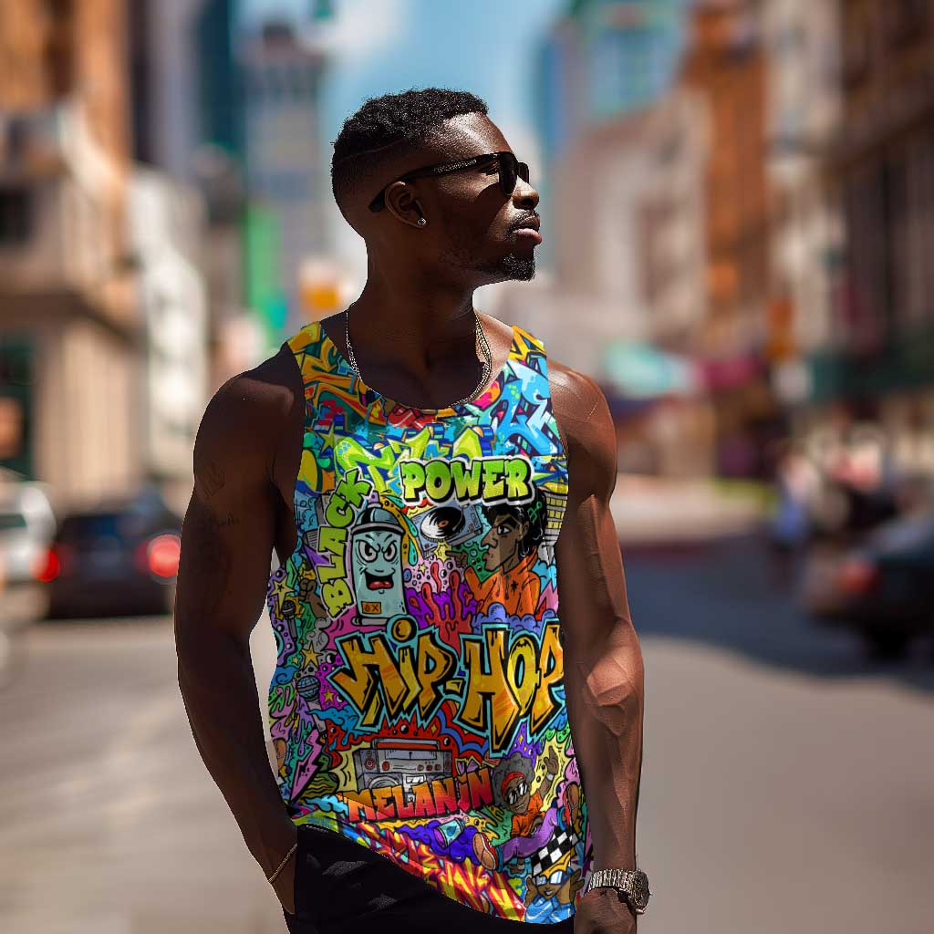 Hip Hop Graffiti Art Men Tank Top Black Power DT02