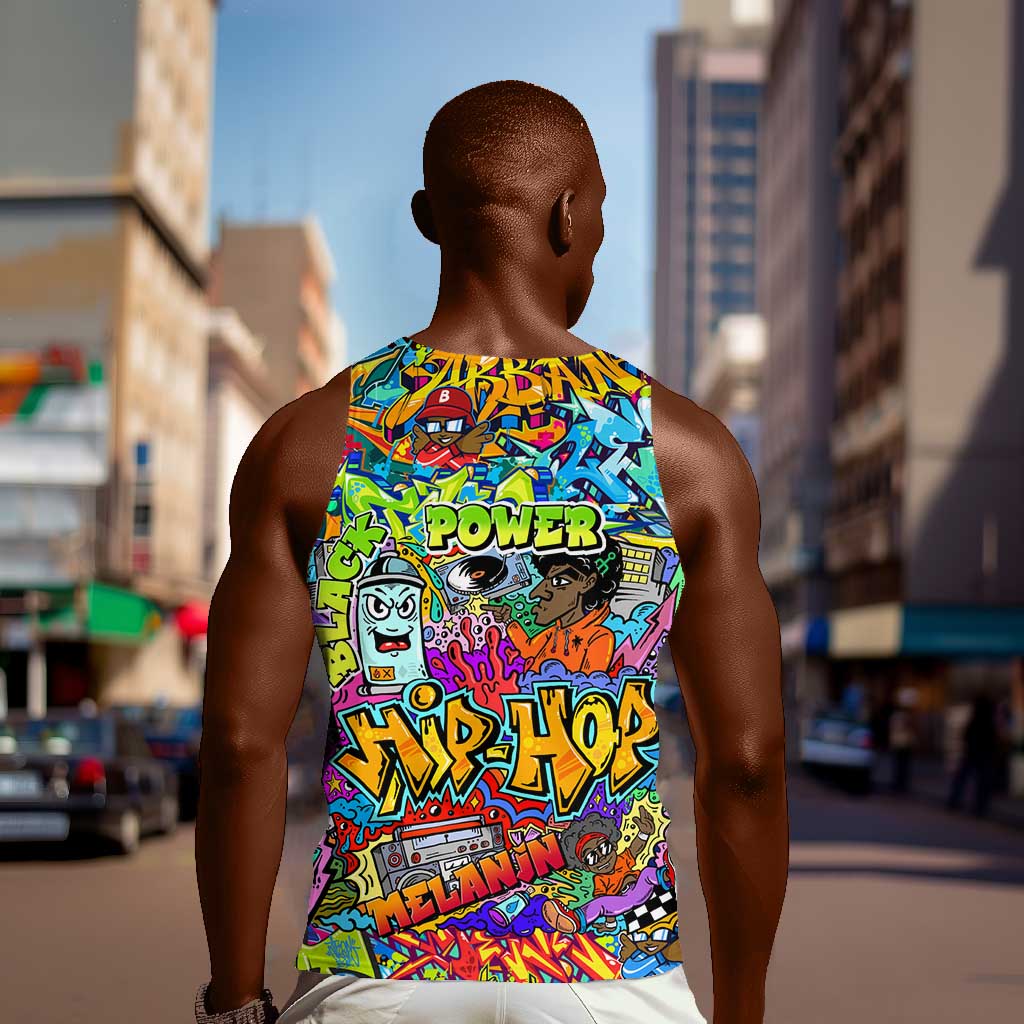Hip Hop Graffiti Art Men Tank Top Black Power DT02