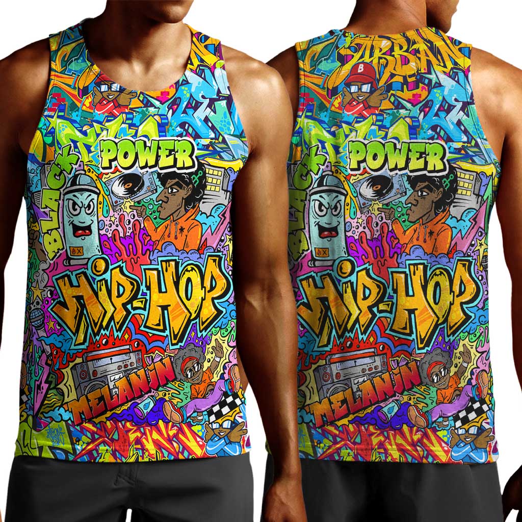 Hip Hop Graffiti Art Men Tank Top Black Power DT02