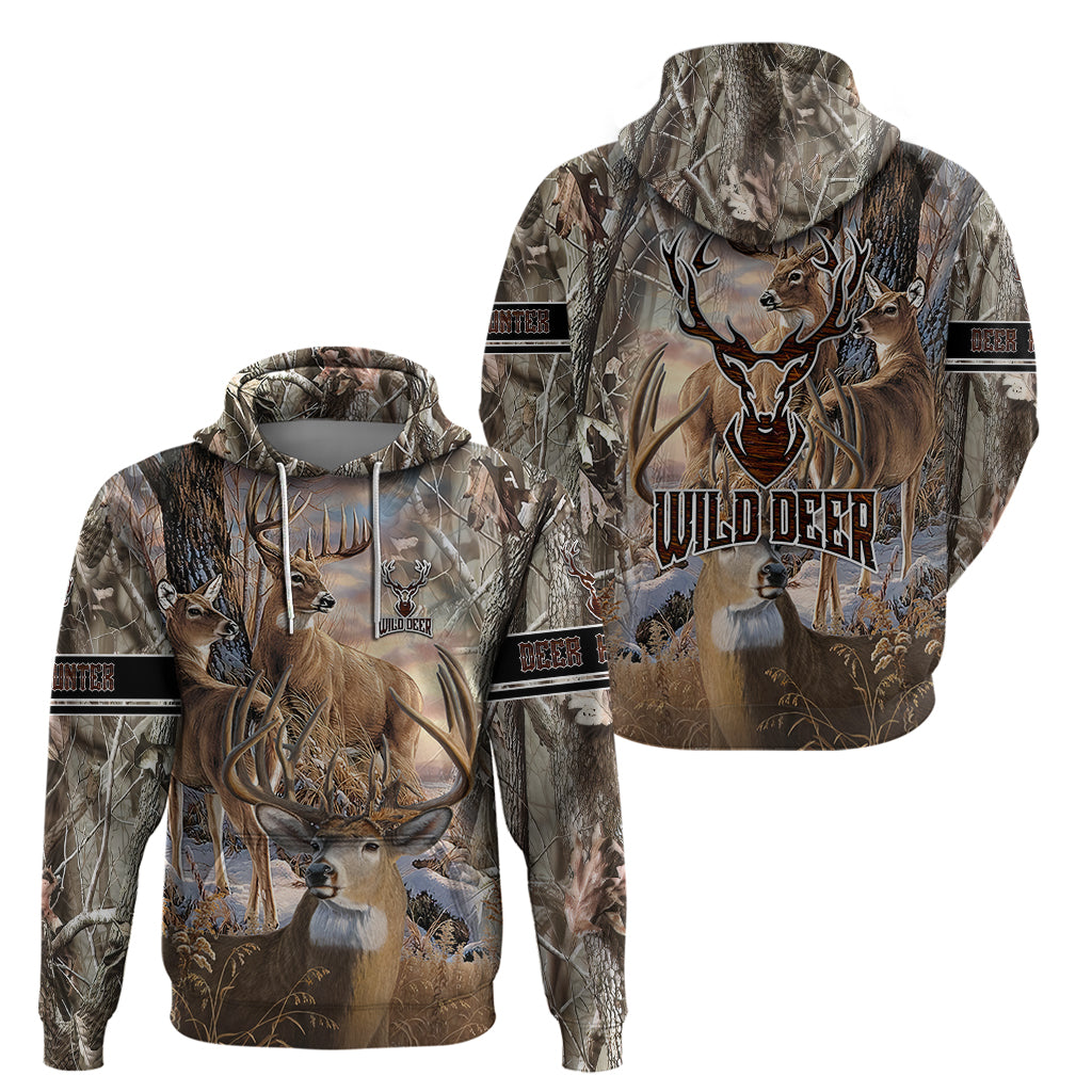 Wild Deer Hunting Hoodie Realtree Buck and Doe DT02