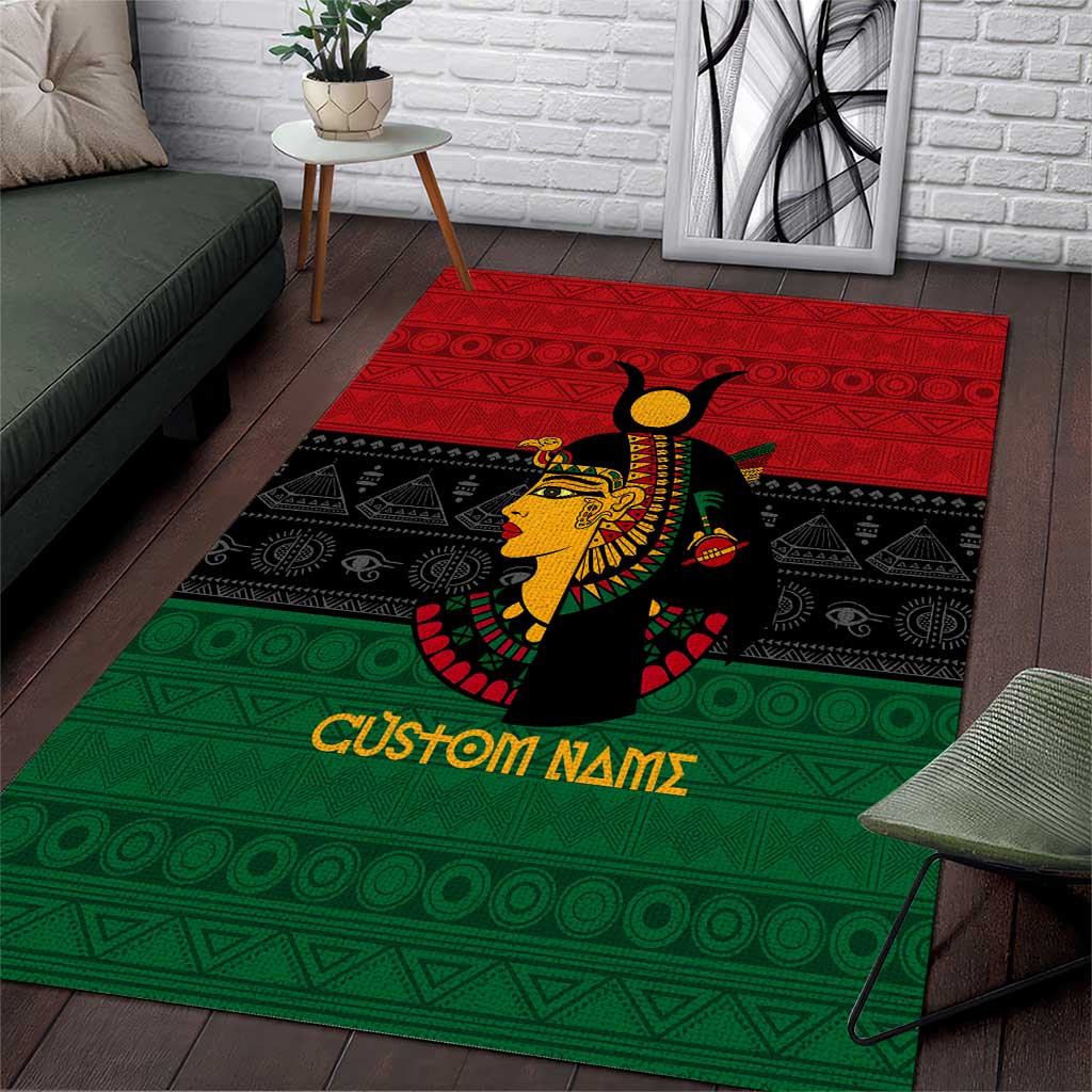 Personalized Queen of Egypt Area Rug in Pan-African Colors DT02