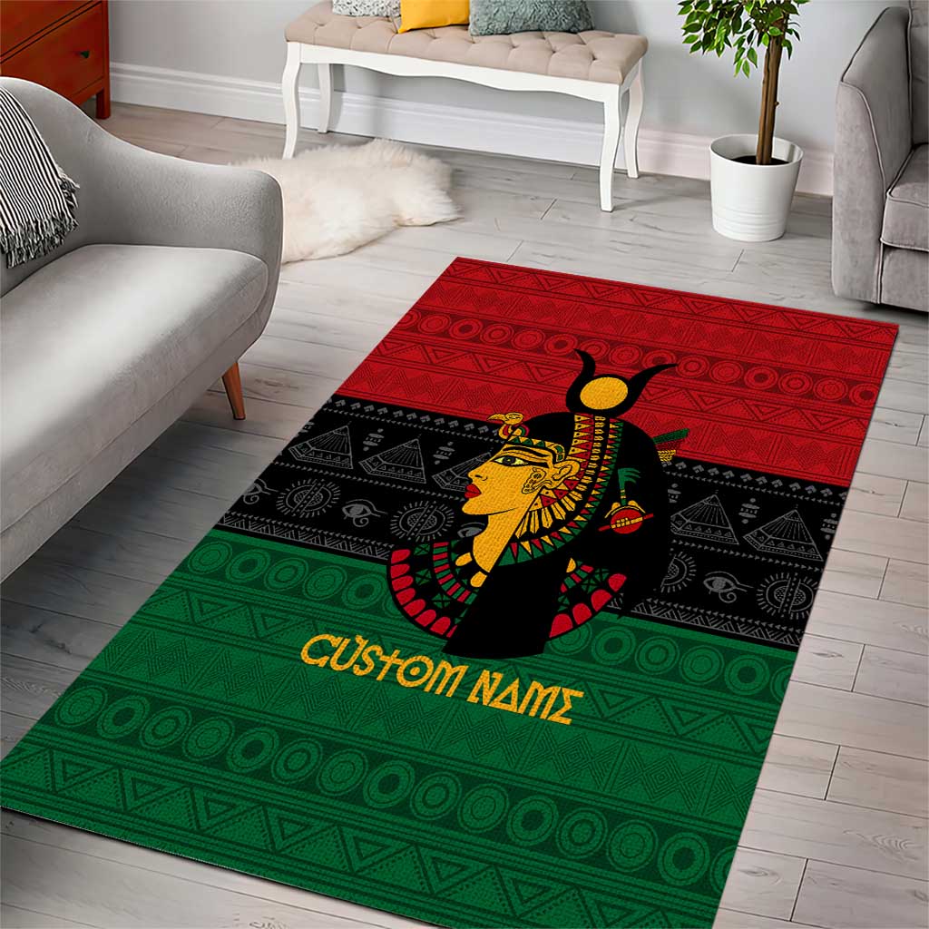 Personalized Queen of Egypt Area Rug in Pan-African Colors DT02