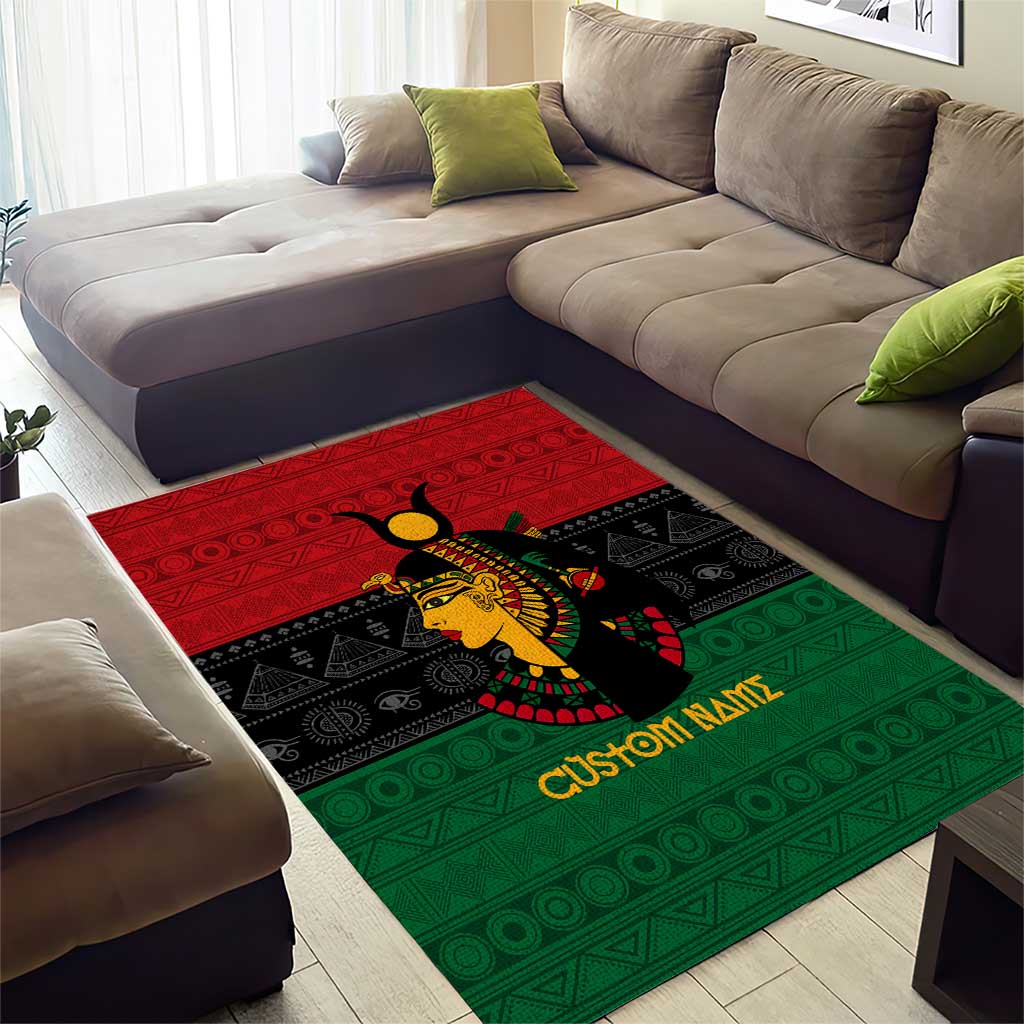 Personalized Queen of Egypt Area Rug in Pan-African Colors DT02