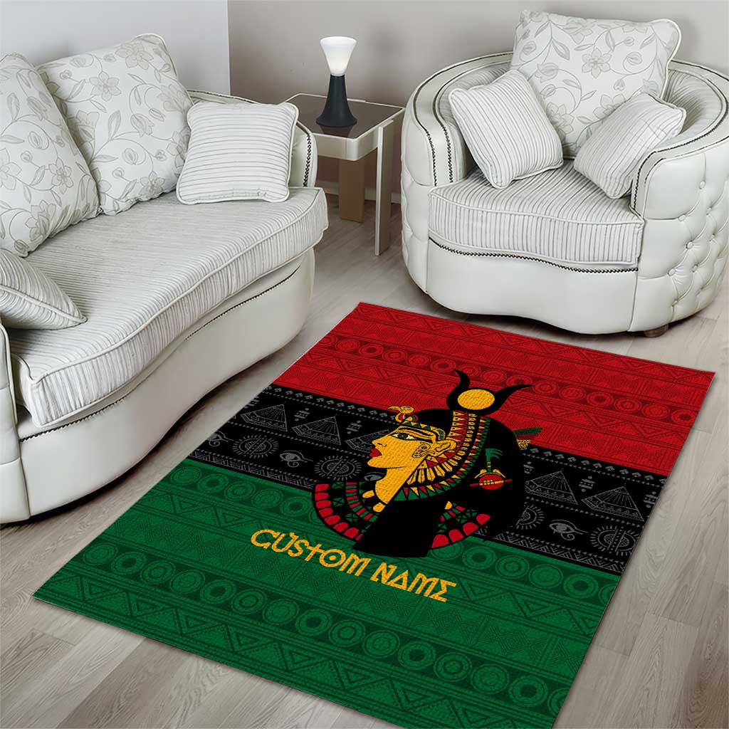 Personalized Queen of Egypt Area Rug in Pan-African Colors DT02