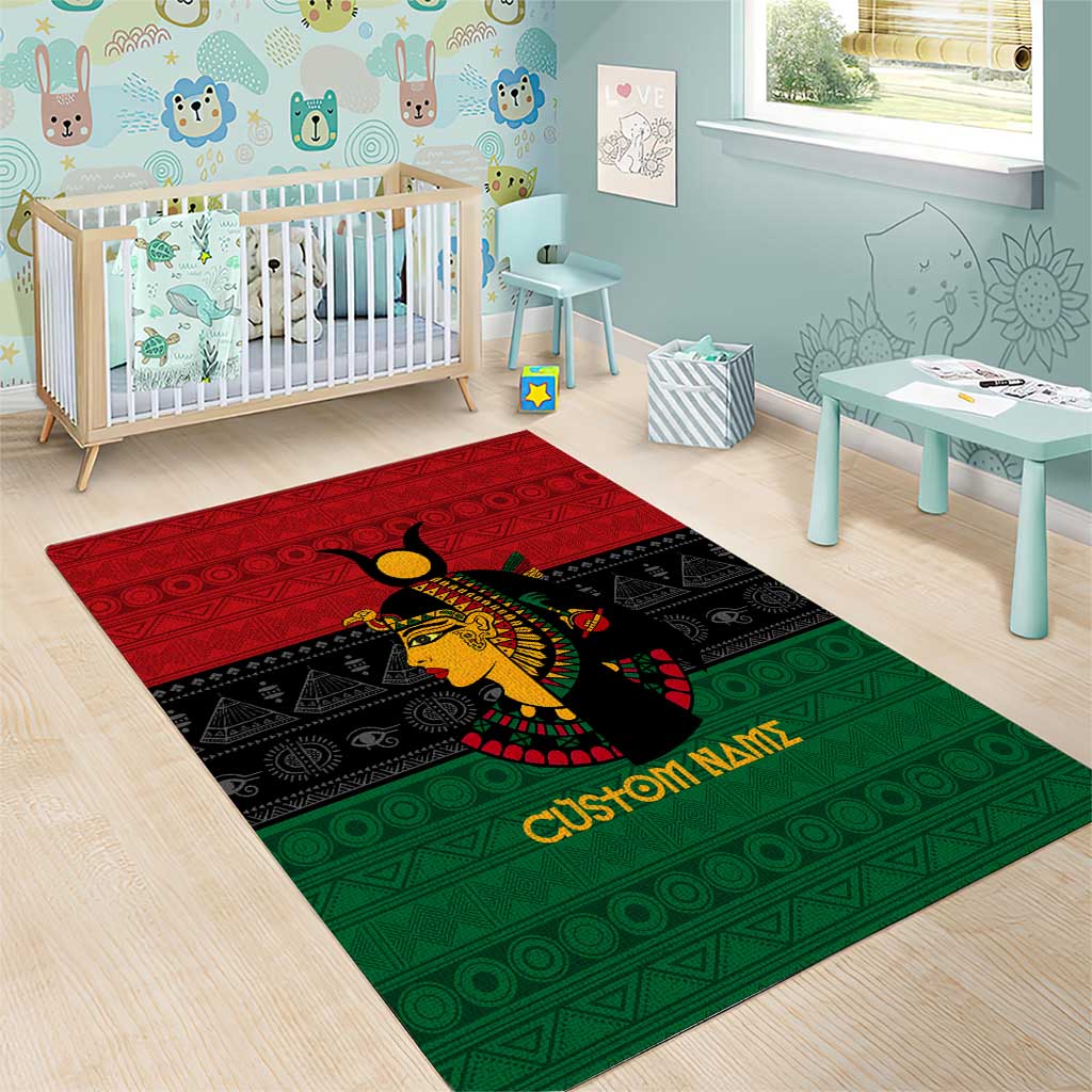 Personalized Queen of Egypt Area Rug in Pan-African Colors DT02