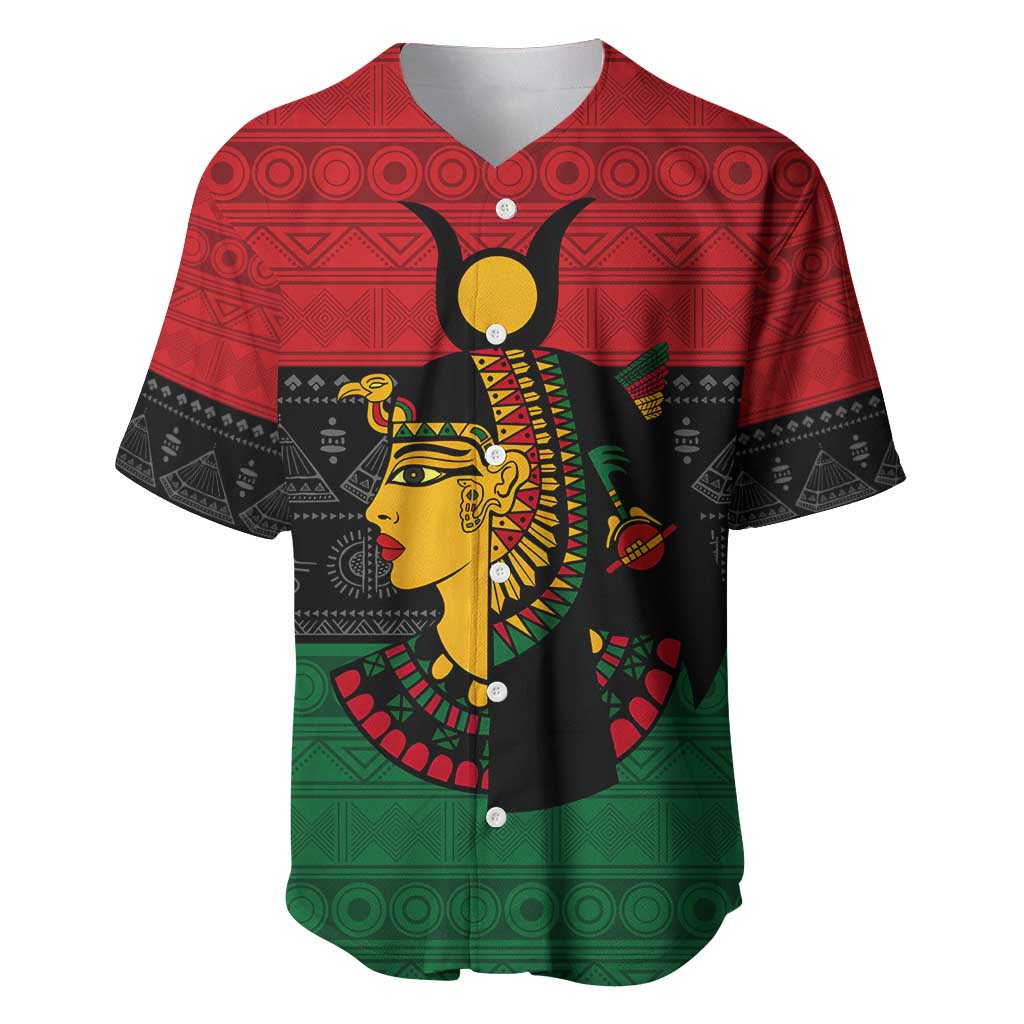 Personalized Queen of Egypt Baseball Jersey in Pan-African Colors DT02