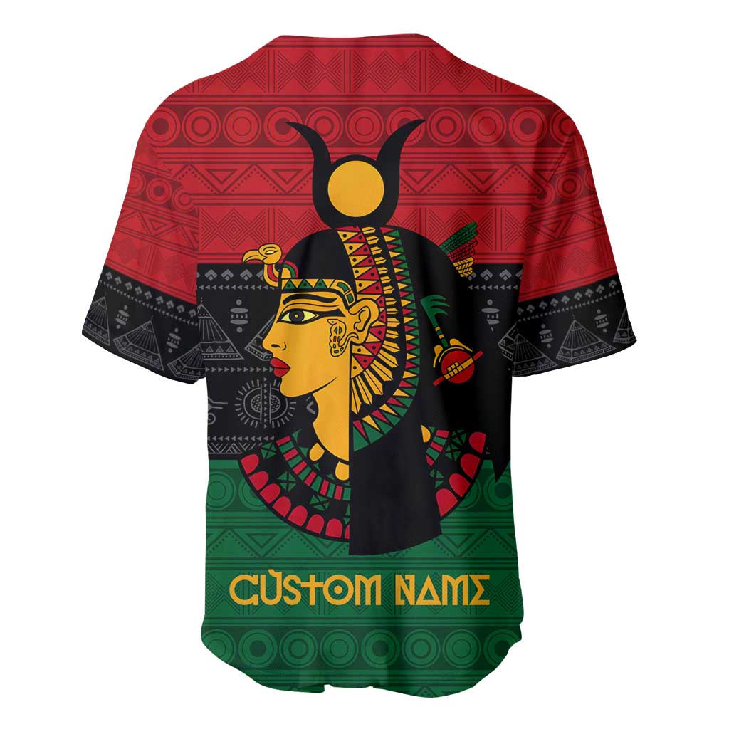 Personalized Queen of Egypt Baseball Jersey in Pan-African Colors DT02