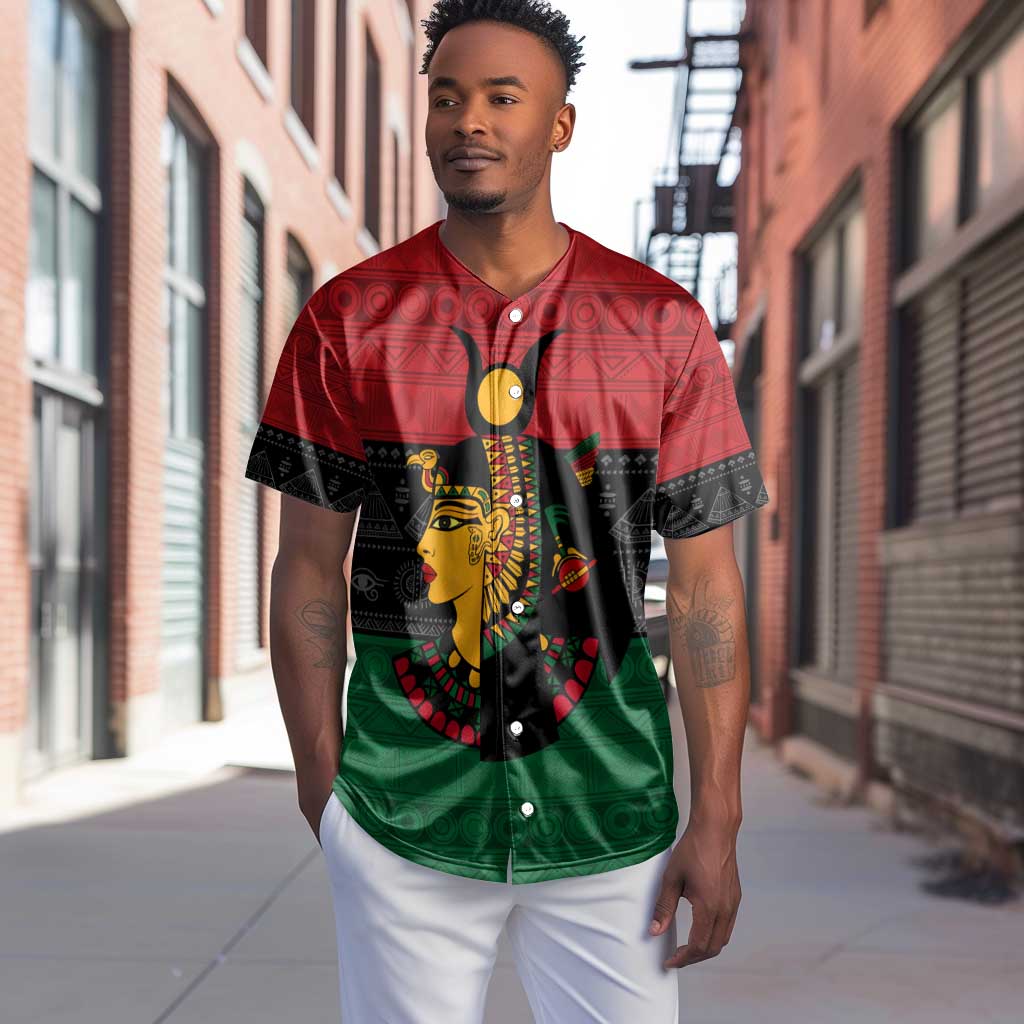 Personalized Queen of Egypt Baseball Jersey in Pan-African Colors DT02