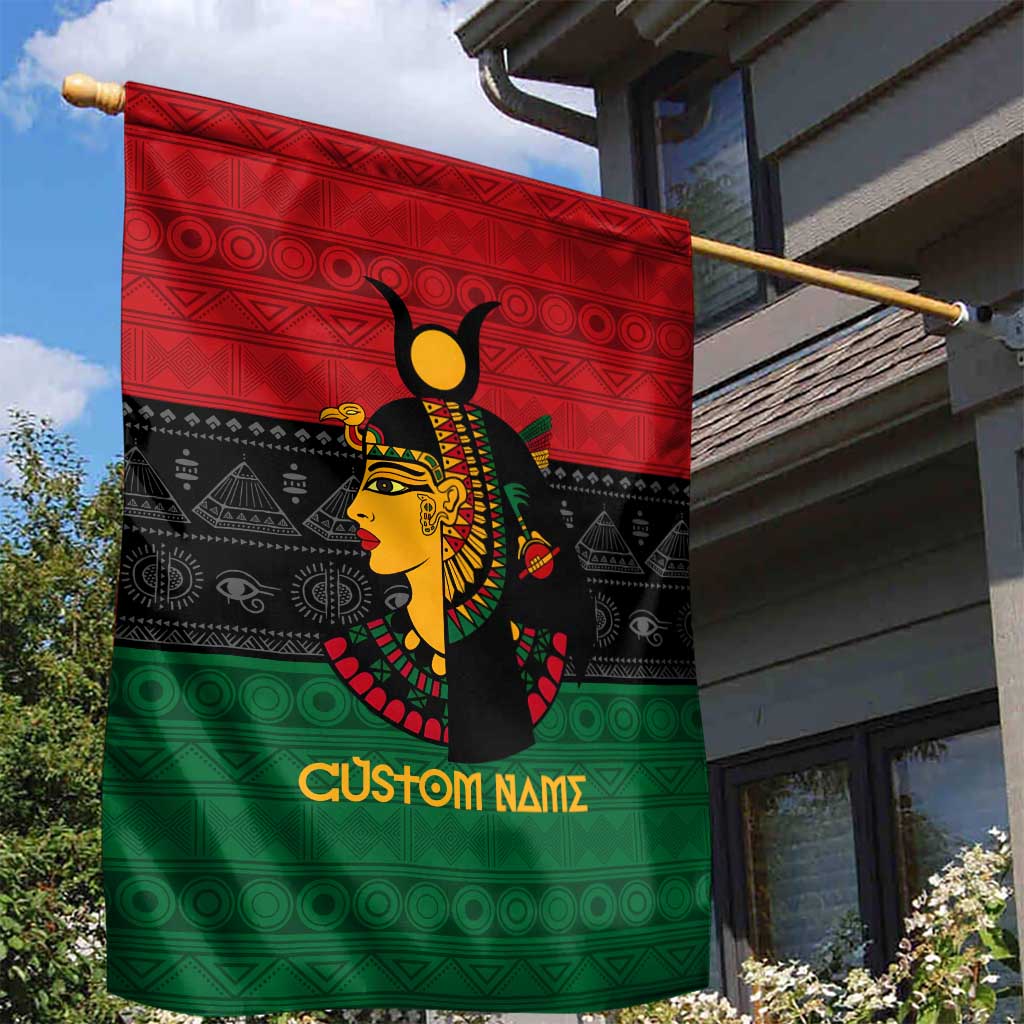 Personalized Queen of Egypt Garden Flag in Pan-African Colors DT02