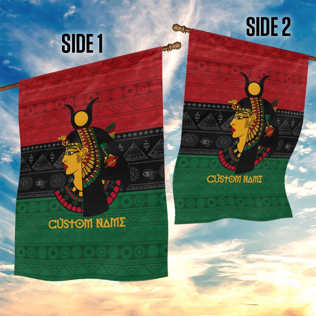 Personalized Queen of Egypt Garden Flag in Pan-African Colors DT02