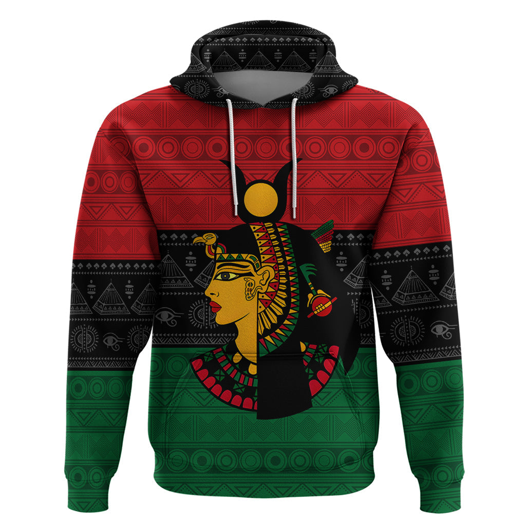 Personalized Queen In Pan-African Colors Hoodie Egyptian Beautiful Goddess DT02