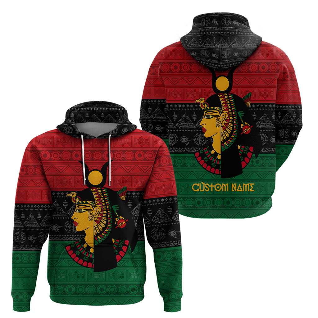 Personalized Queen In Pan-African Colors Hoodie Egyptian Beautiful Goddess DT02