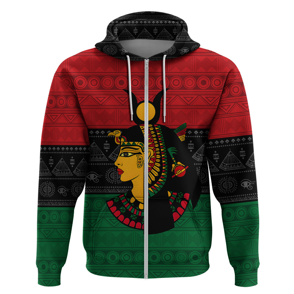 Personalized Queen In Pan-African Colors Hoodie Egyptian Beautiful Goddess DT02