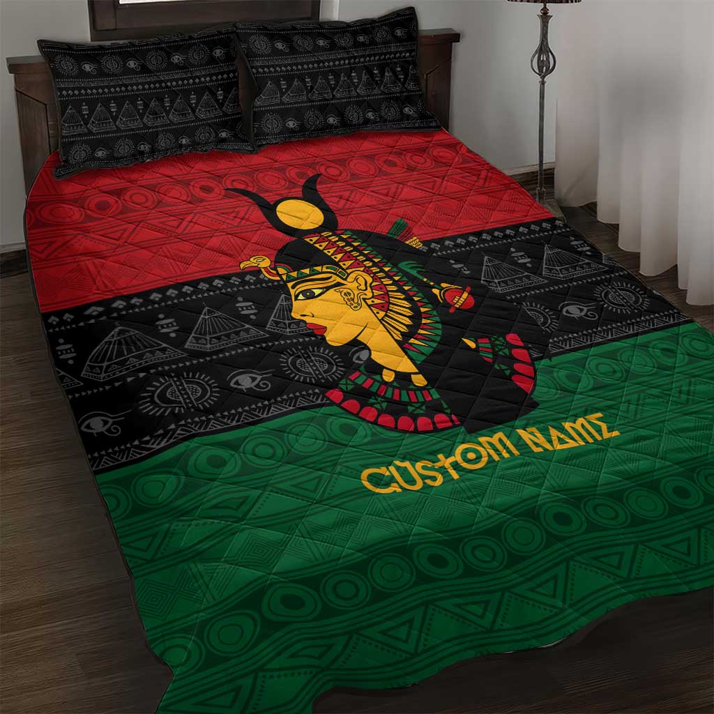Personalized Queen of Egypt Quilt Bed Set in Pan-African Colors DT02