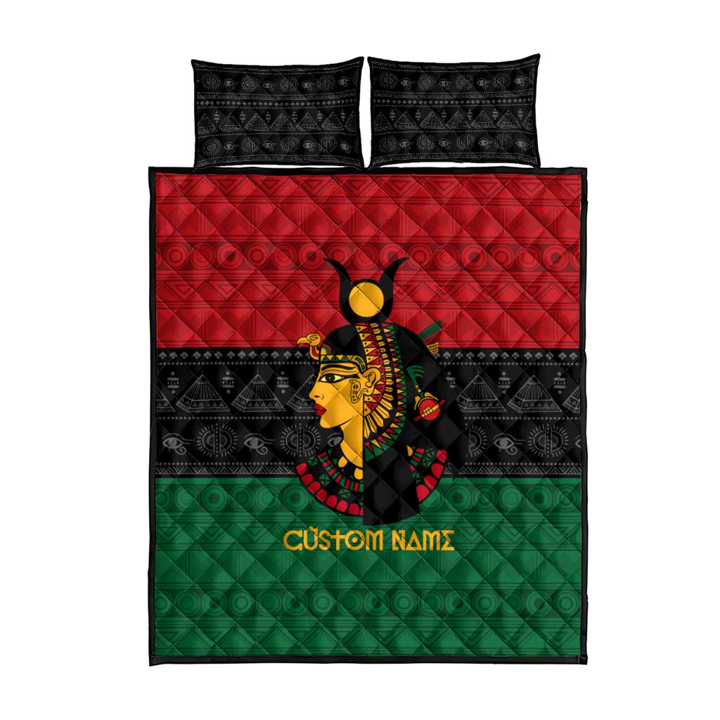 Personalized Queen of Egypt Quilt Bed Set in Pan-African Colors DT02