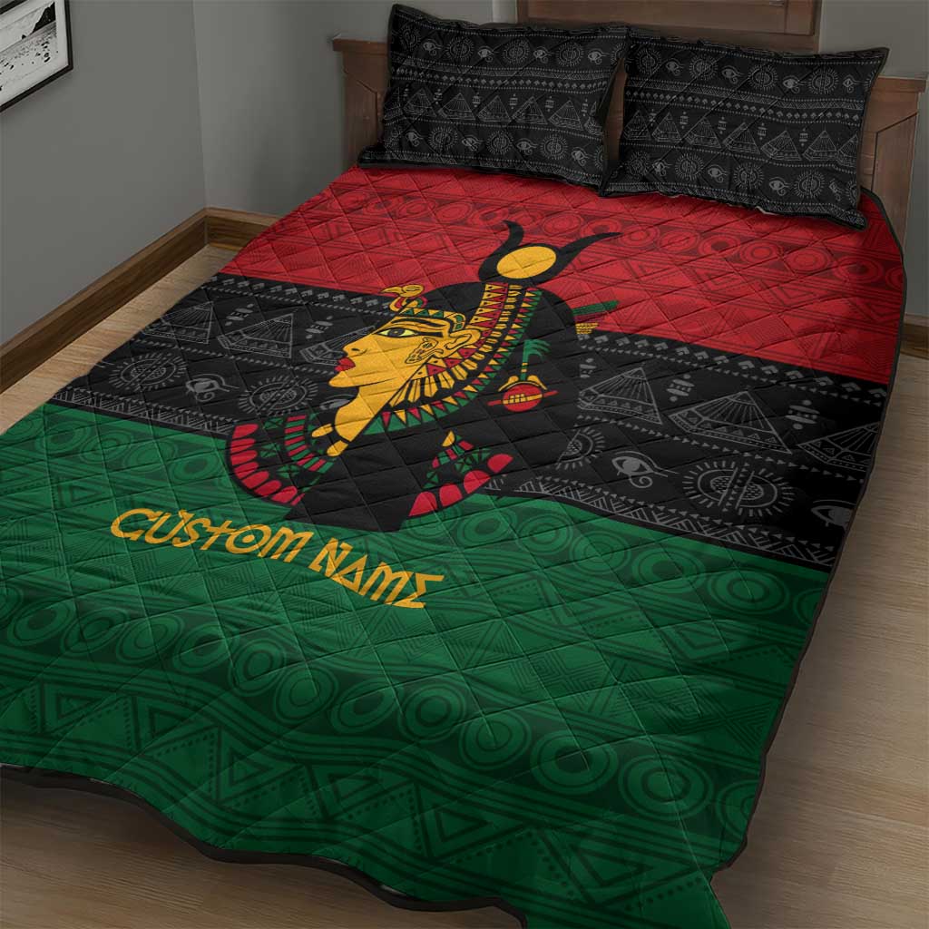 Personalized Queen of Egypt Quilt Bed Set in Pan-African Colors DT02