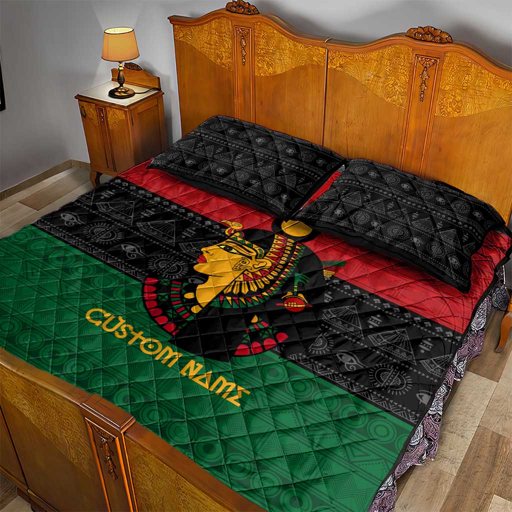 Personalized Queen of Egypt Quilt Bed Set in Pan-African Colors DT02