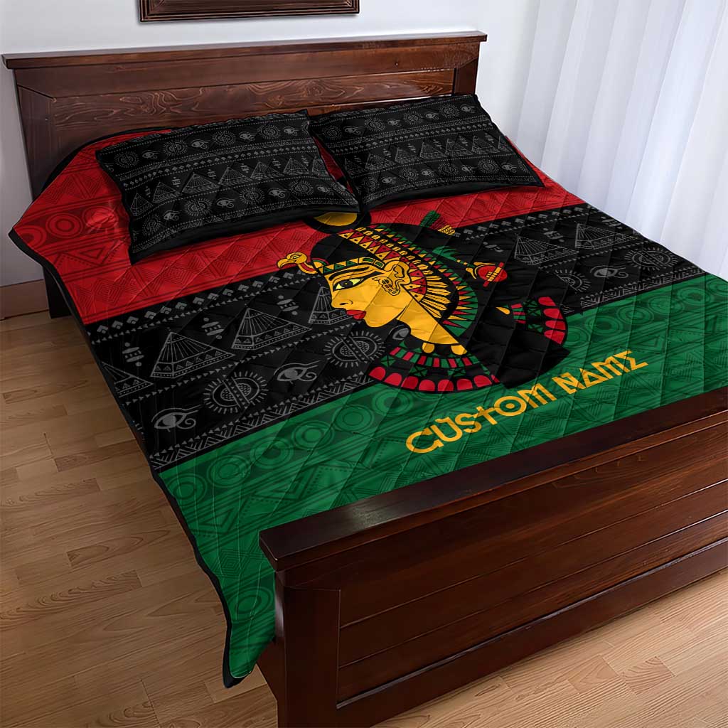 Personalized Queen of Egypt Quilt Bed Set in Pan-African Colors DT02