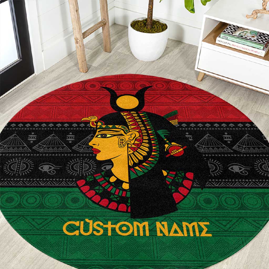 Personalized Queen of Egypt Round Carpet in Pan-African Colors DT02