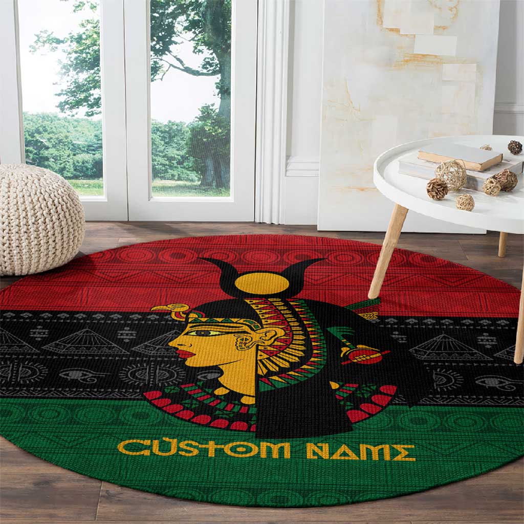 Personalized Queen of Egypt Round Carpet in Pan-African Colors DT02