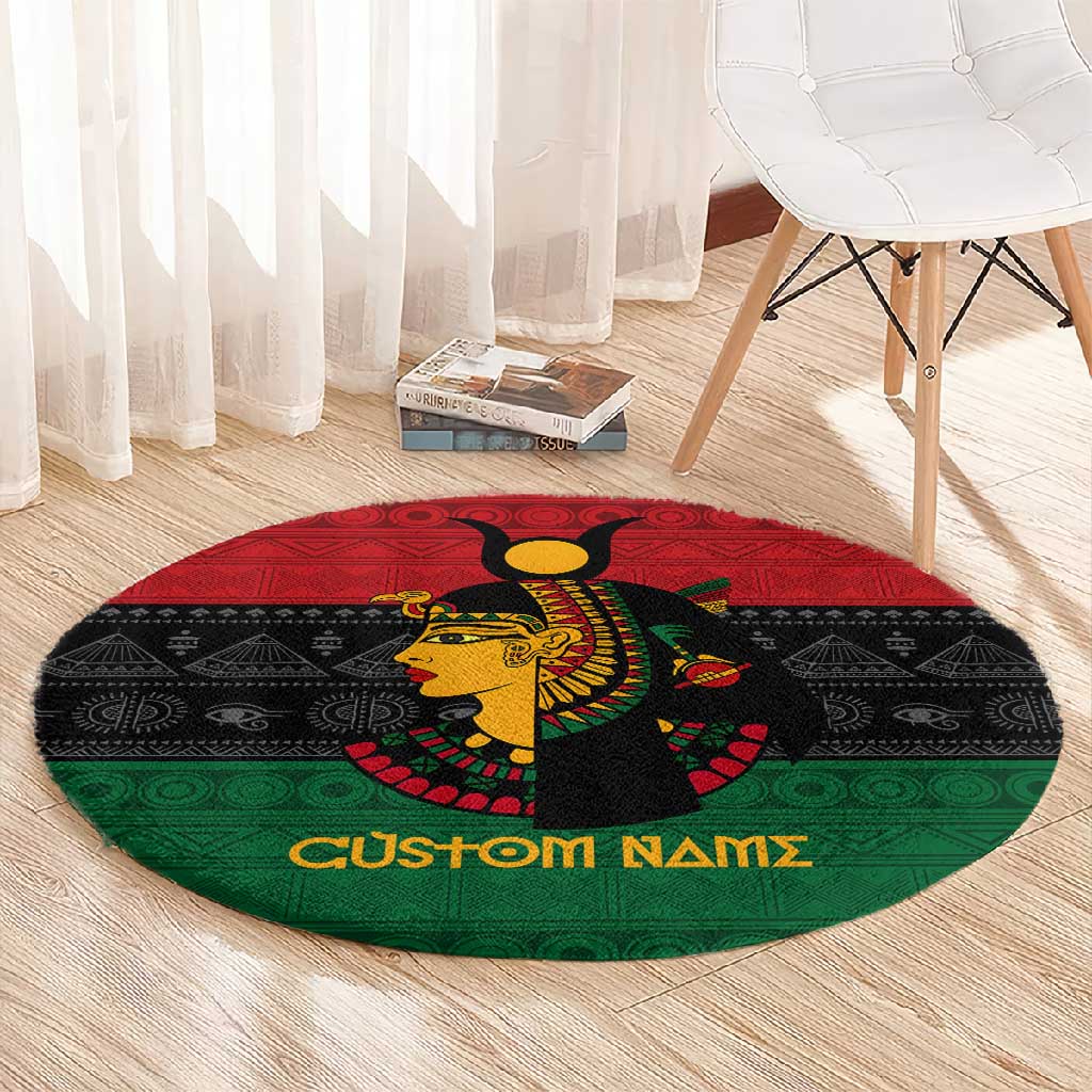 Personalized Queen of Egypt Round Carpet in Pan-African Colors DT02