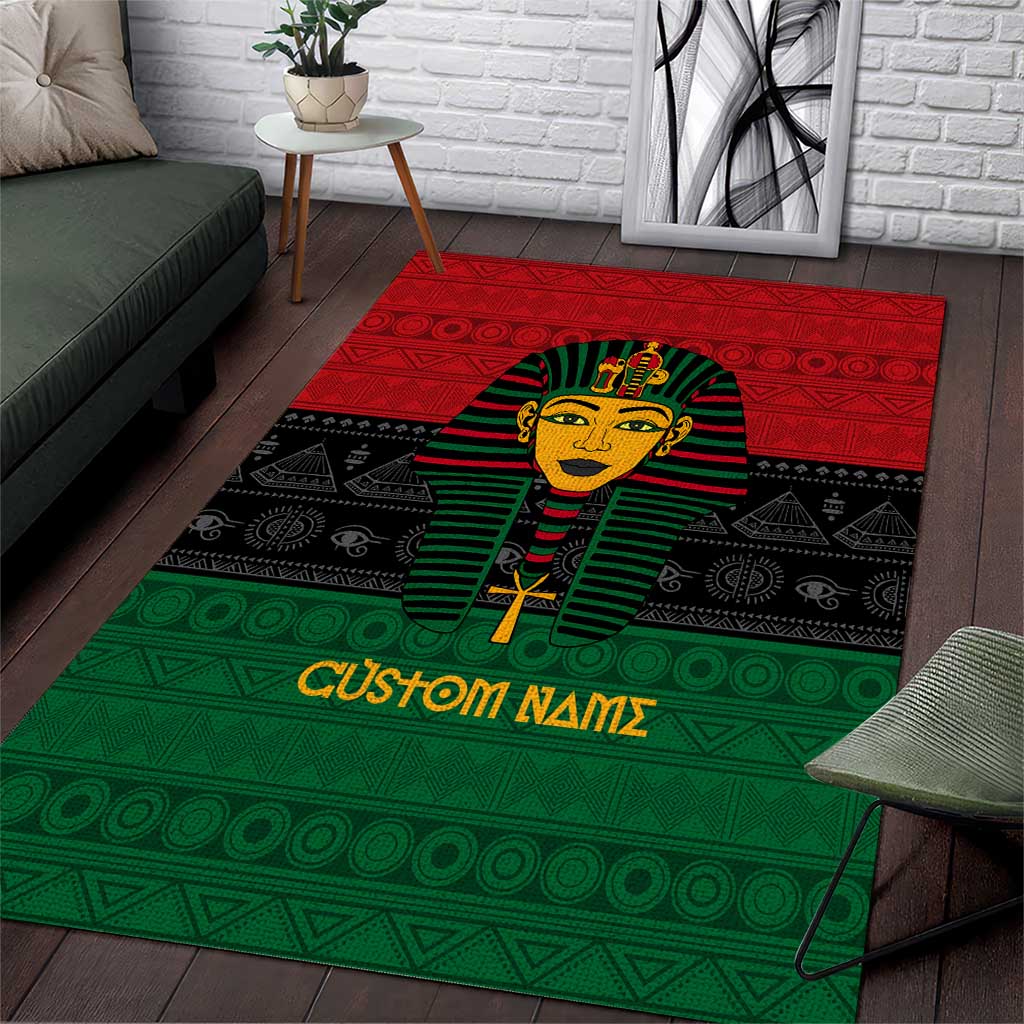 Personalized Ancient Egypt Area Rug - Pharaoh in Pan-African Colors DT02