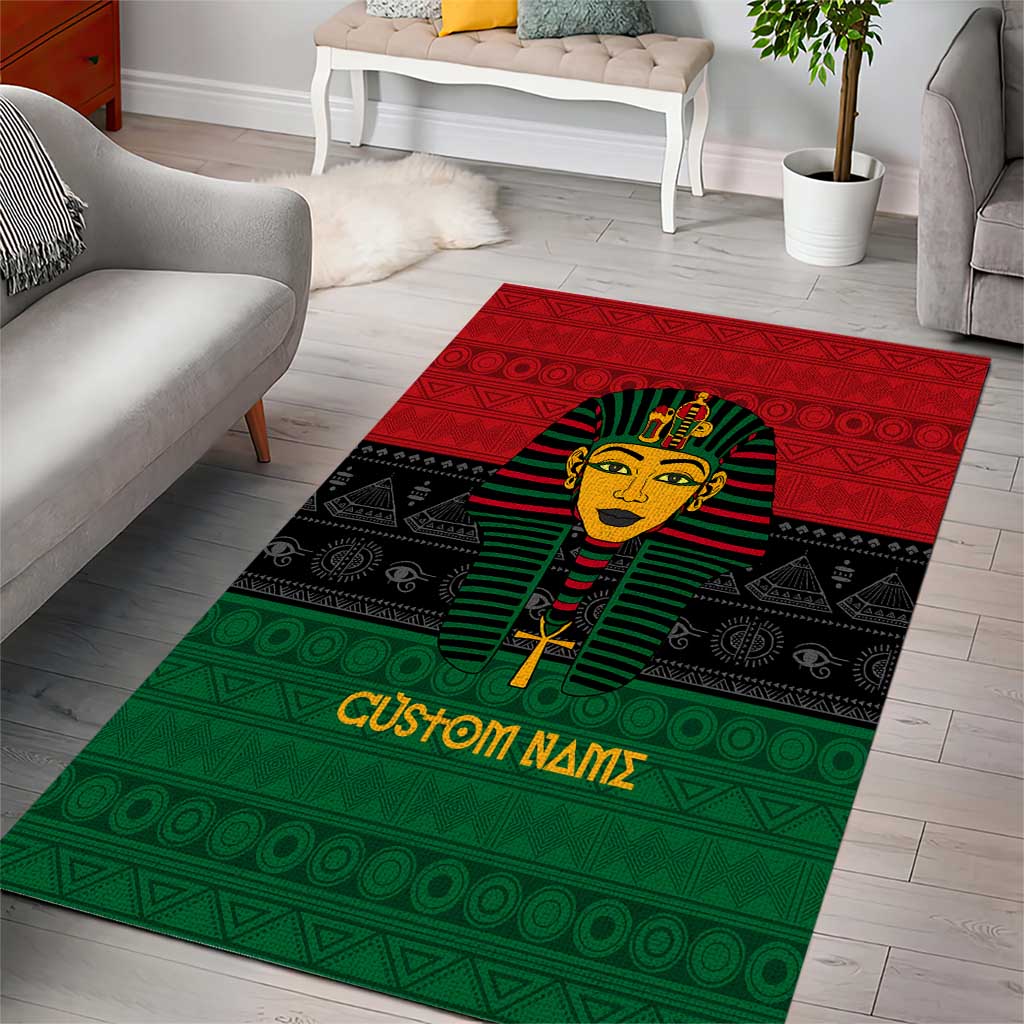Personalized Ancient Egypt Area Rug - Pharaoh in Pan-African Colors DT02