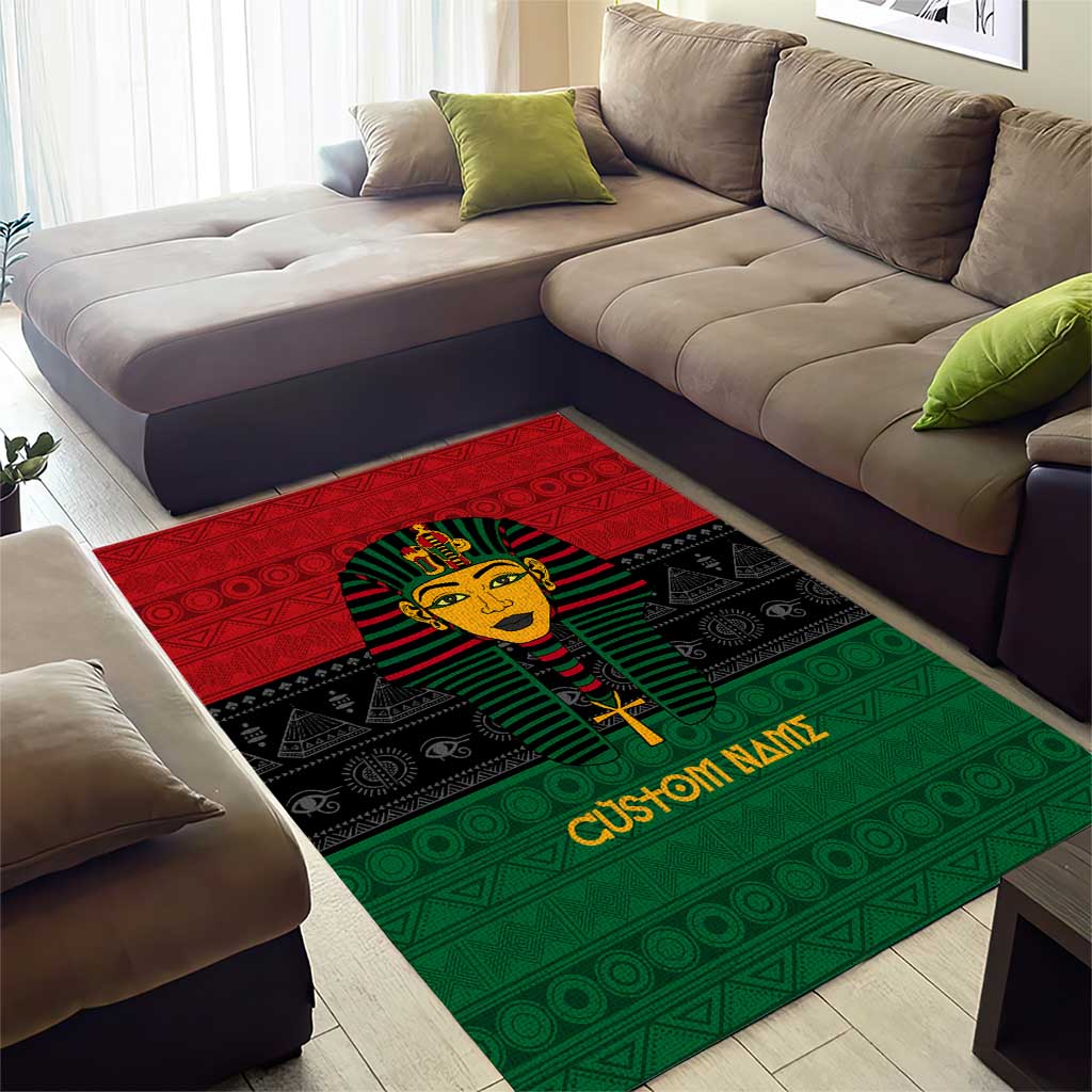 Personalized Ancient Egypt Area Rug - Pharaoh in Pan-African Colors DT02