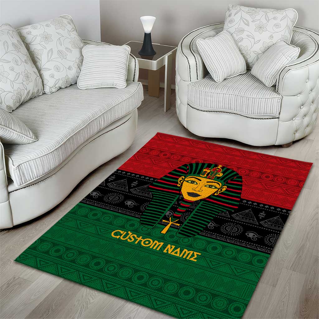 Personalized Ancient Egypt Area Rug - Pharaoh in Pan-African Colors DT02