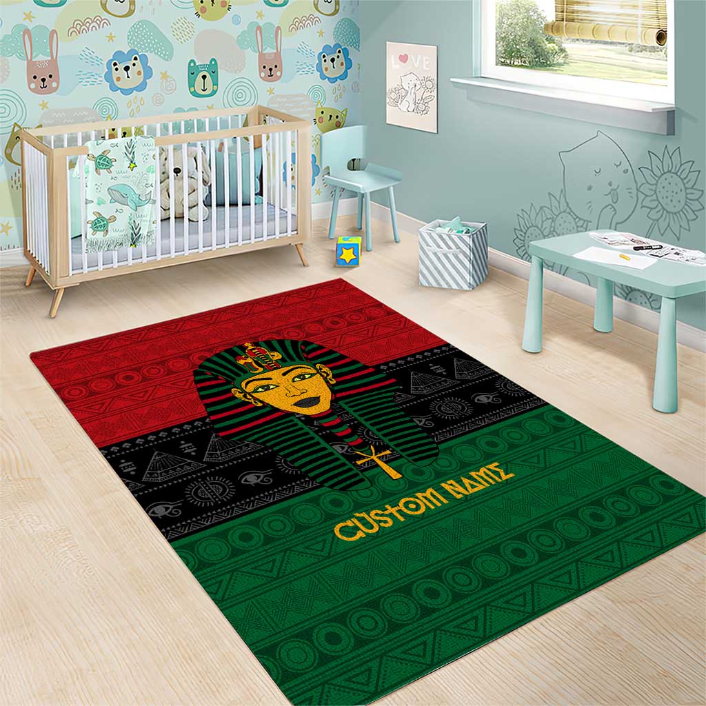 Personalized Ancient Egypt Area Rug - Pharaoh in Pan-African Colors DT02