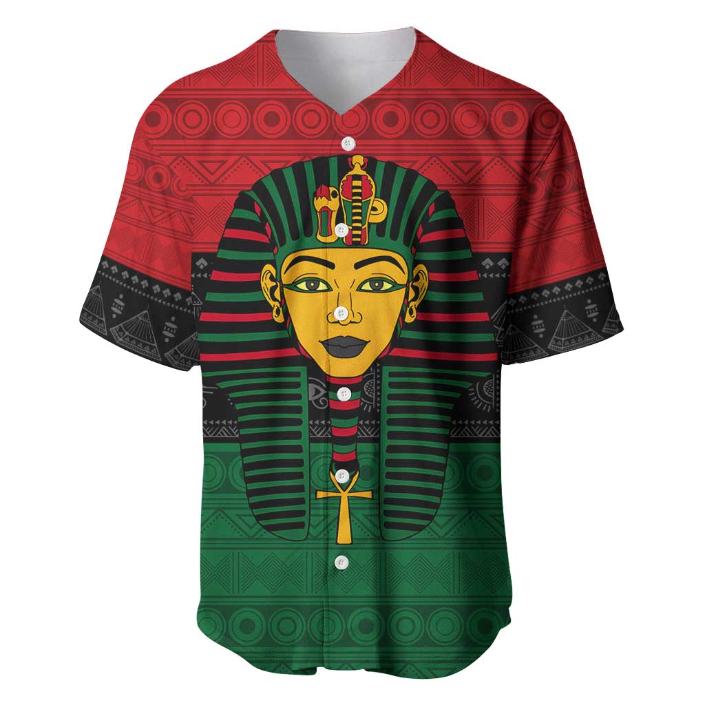 Personalized Ancient Egypt Baseball Jersey - Pharaoh in Pan-African Colors DT02
