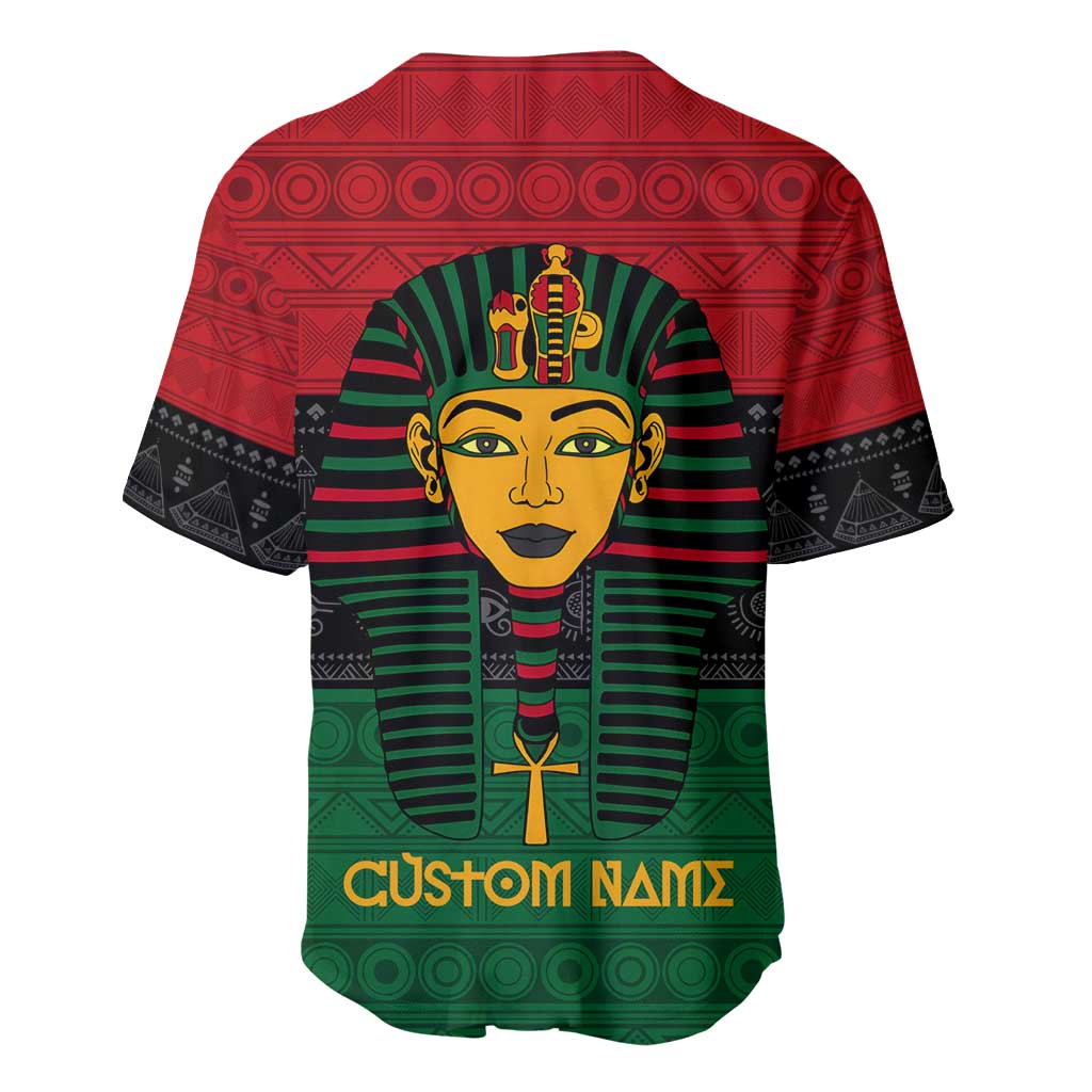 Personalized Ancient Egypt Baseball Jersey - Pharaoh in Pan-African Colors DT02