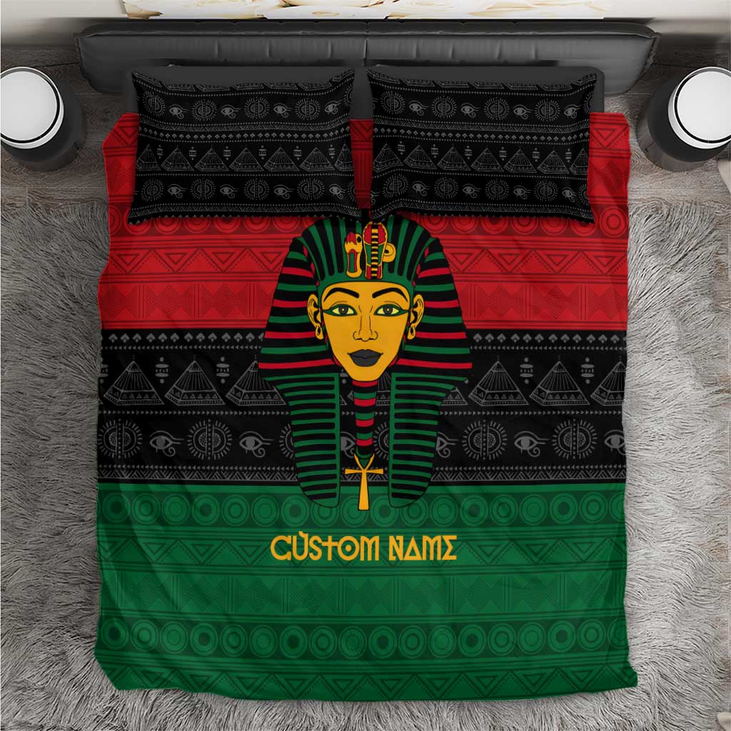 Personalized Ancient Egypt Bedding Set - Pharaoh in Pan-African Colors DT02
