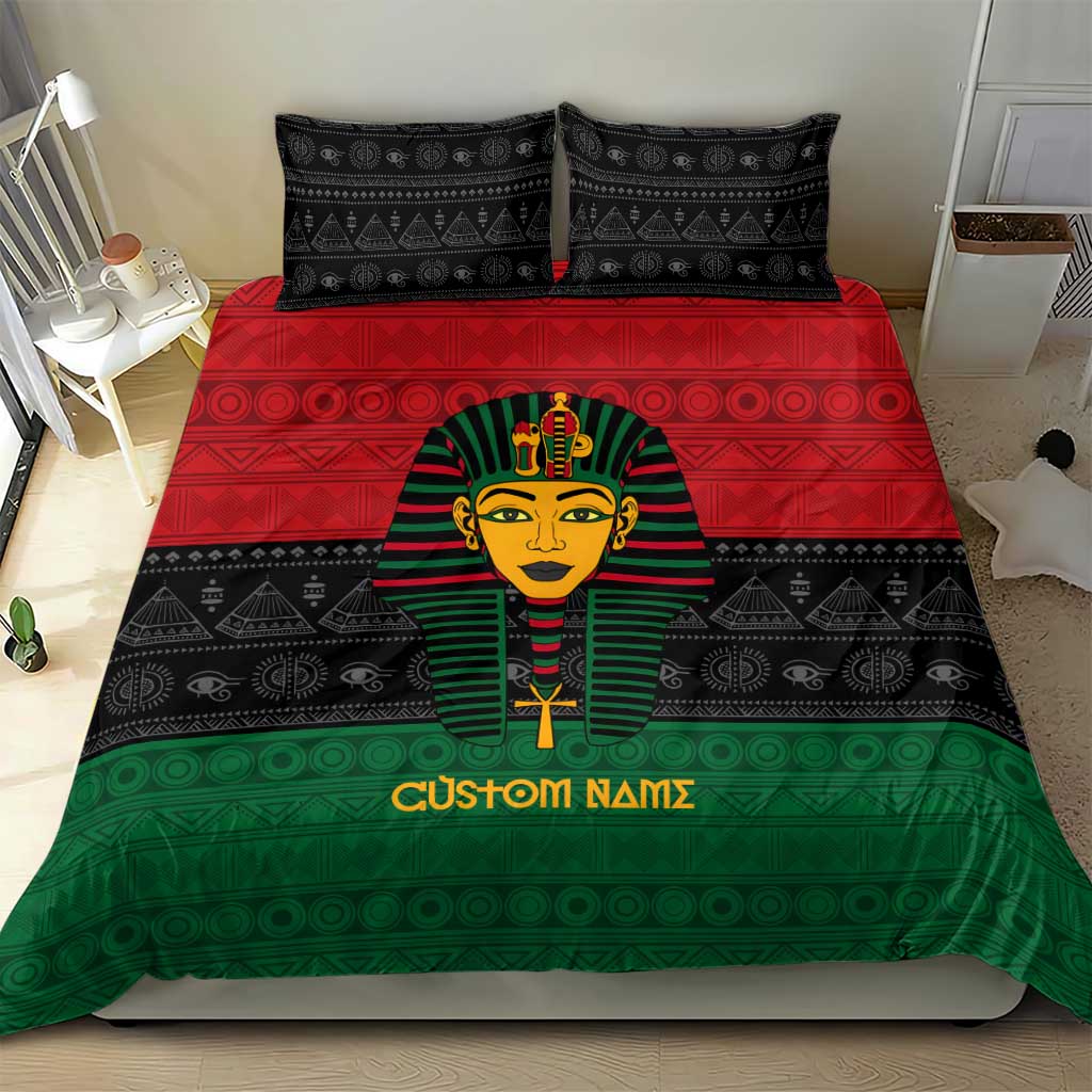 Personalized Ancient Egypt Bedding Set - Pharaoh in Pan-African Colors DT02