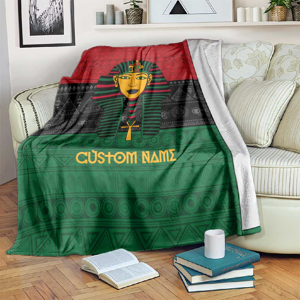 Personalized Ancient Egypt Blanket - Pharaoh in Pan-African Colors DT02