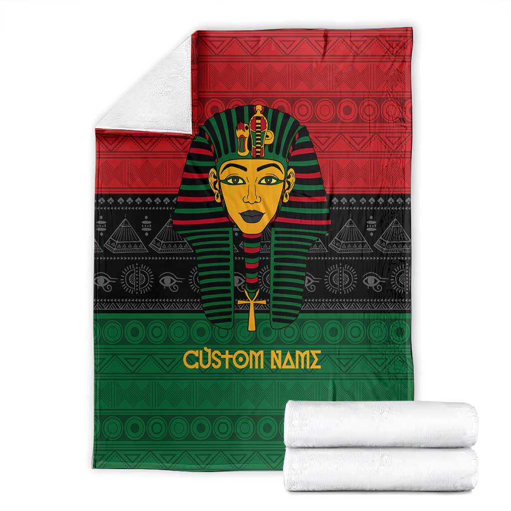 Personalized Ancient Egypt Blanket - Pharaoh in Pan-African Colors DT02