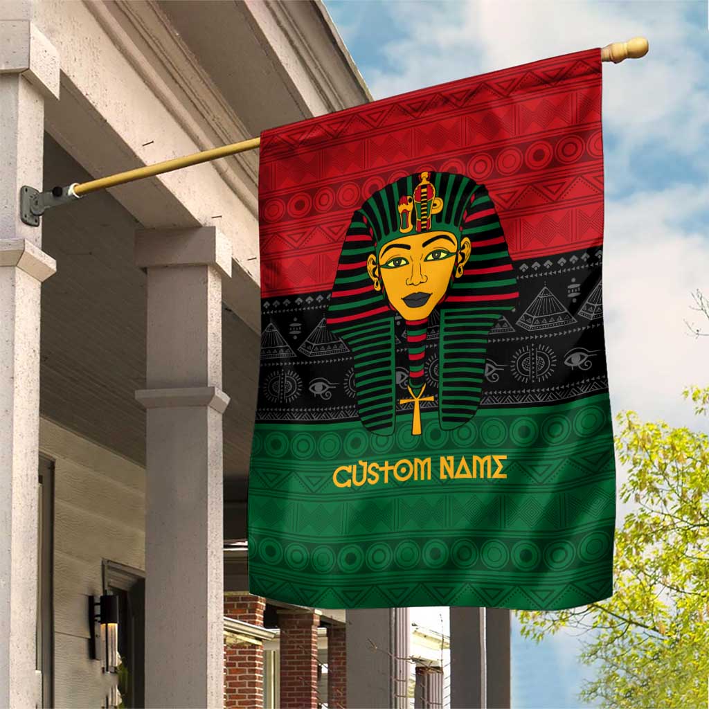 Personalized Ancient Egypt Garden Flag - Pharaoh in Pan-African Colors DT02