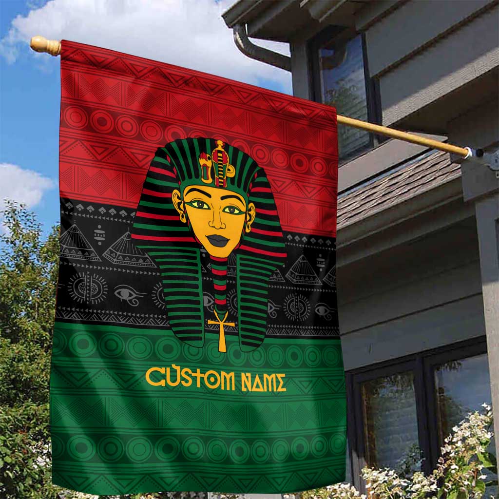 Personalized Ancient Egypt Garden Flag - Pharaoh in Pan-African Colors DT02