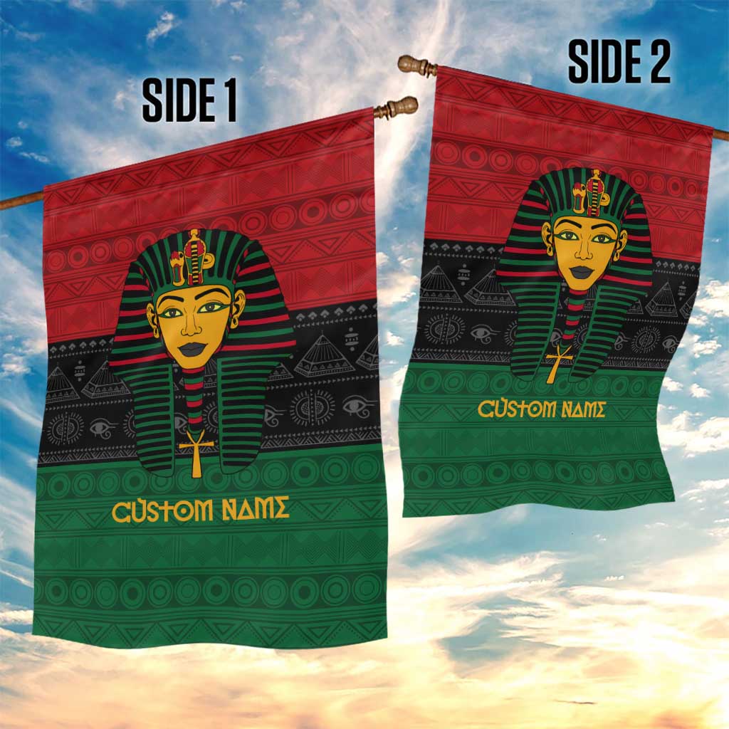 Personalized Ancient Egypt Garden Flag - Pharaoh in Pan-African Colors DT02