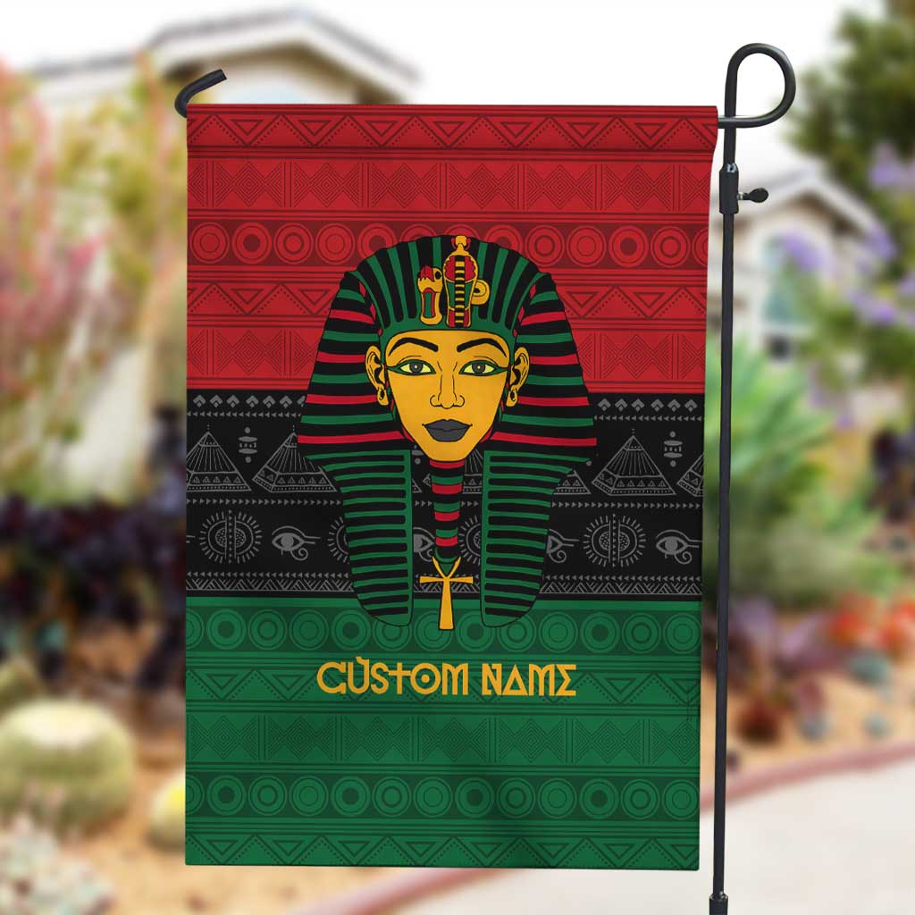 Personalized Ancient Egypt Garden Flag - Pharaoh in Pan-African Colors DT02